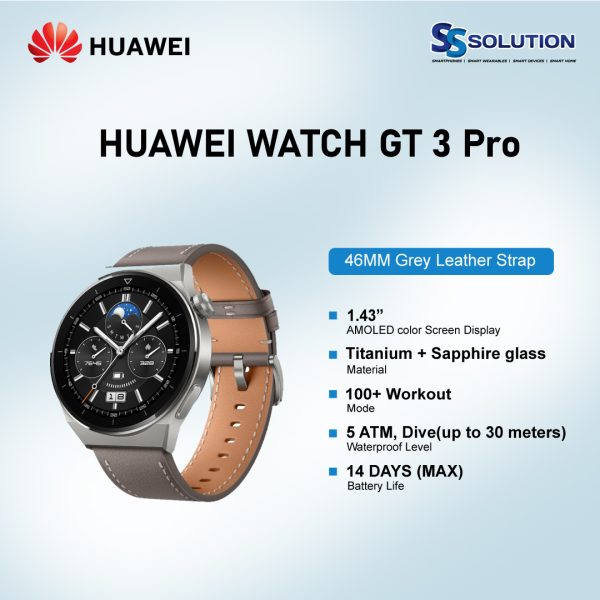 HUAWEI WATCH GT Pro Smartwatch High-tech Materials (46mm) l Seamless  Titanium Body Sapphire Watch Dial – SS Solution