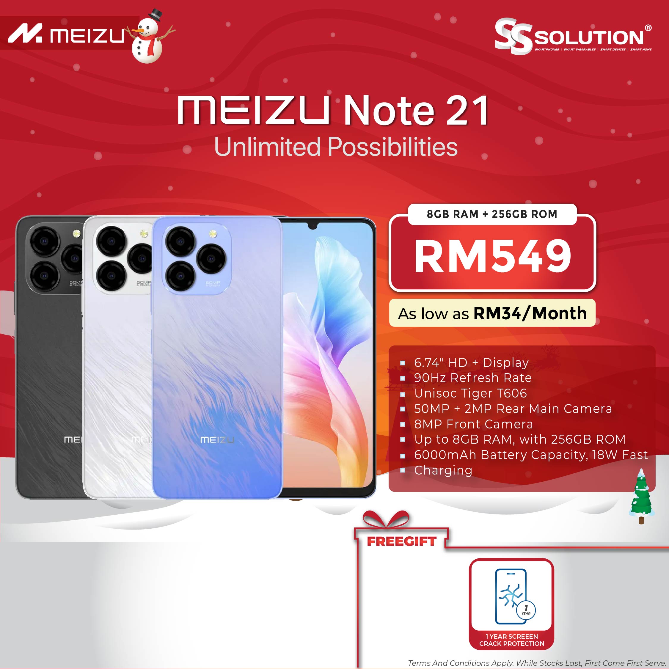 Meizu Note 21 256GB 8GB RAM 紫色 MEIZU Note 21 - MEIZU Global