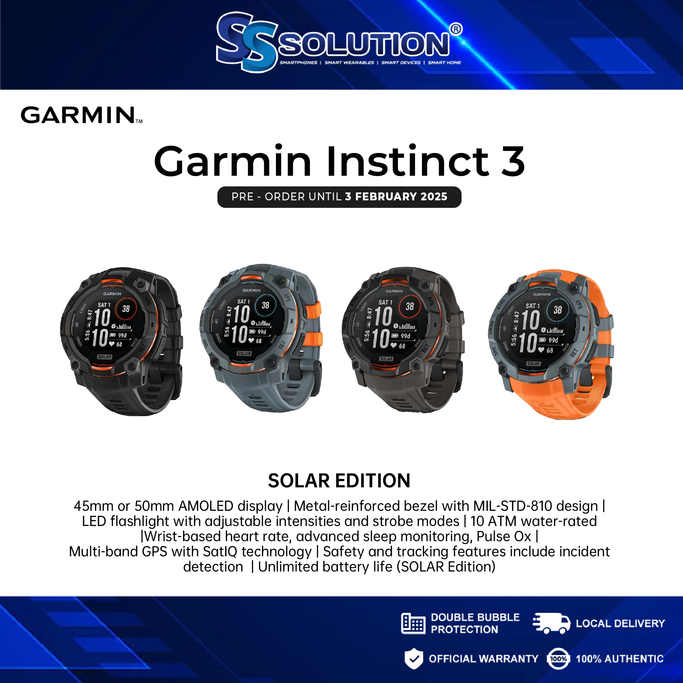 GARMIN INSTINCT 3SOLAR1