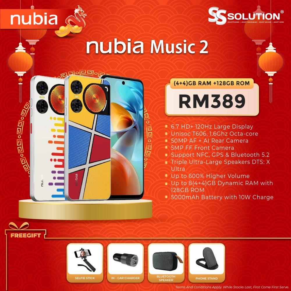 Nubia Music 2 (4GB RAM + 128GB ROM) 6.7 HD+ 120Hz Large Display