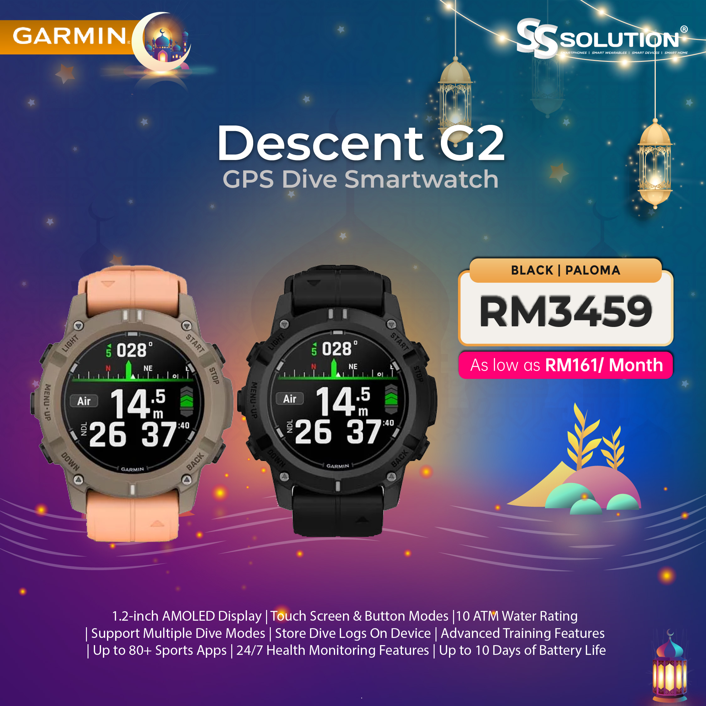 Garmin Descent G2 – GPS Dive Smartwatch-01