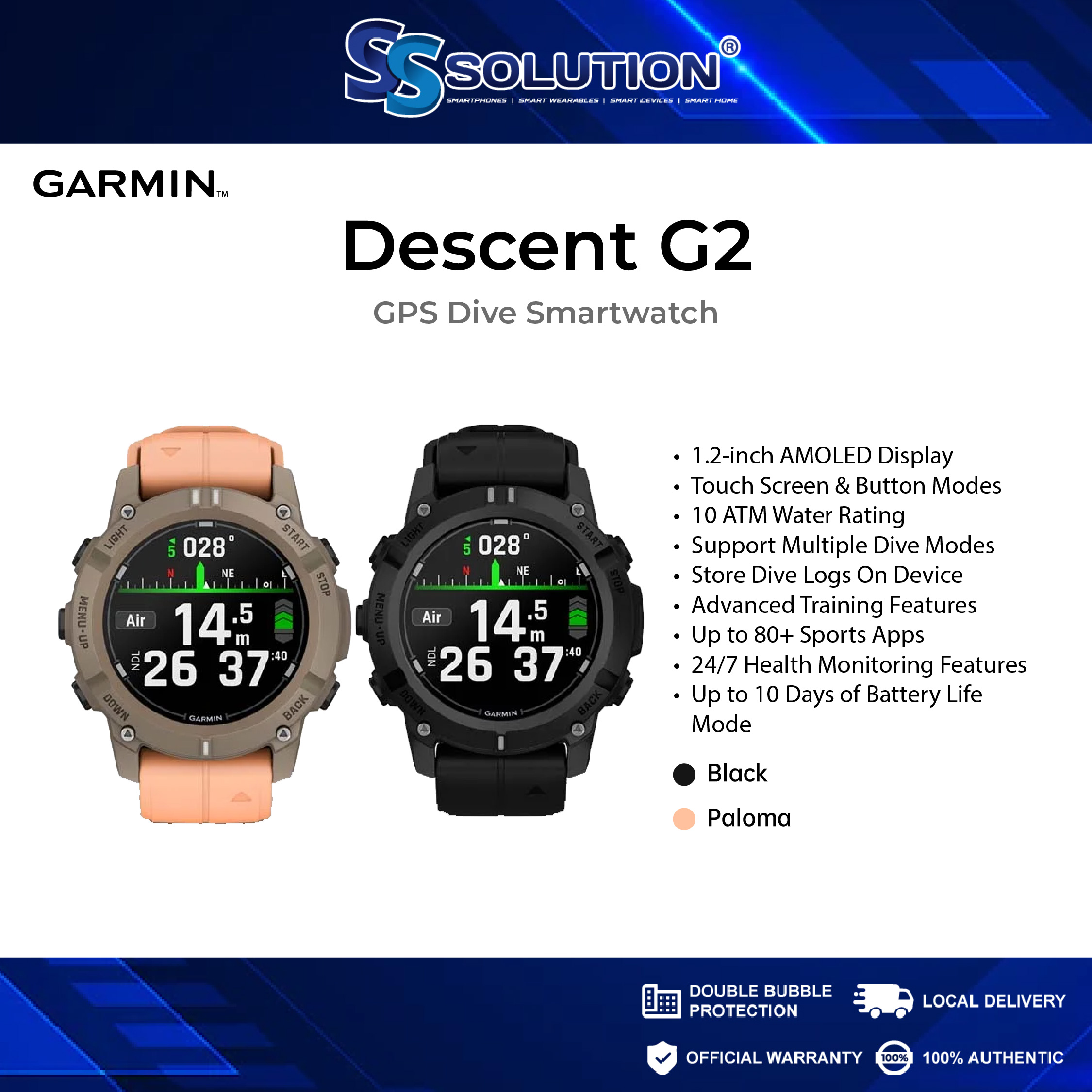 Garmin Descent G2 – GPS Dive Smartwatch-02